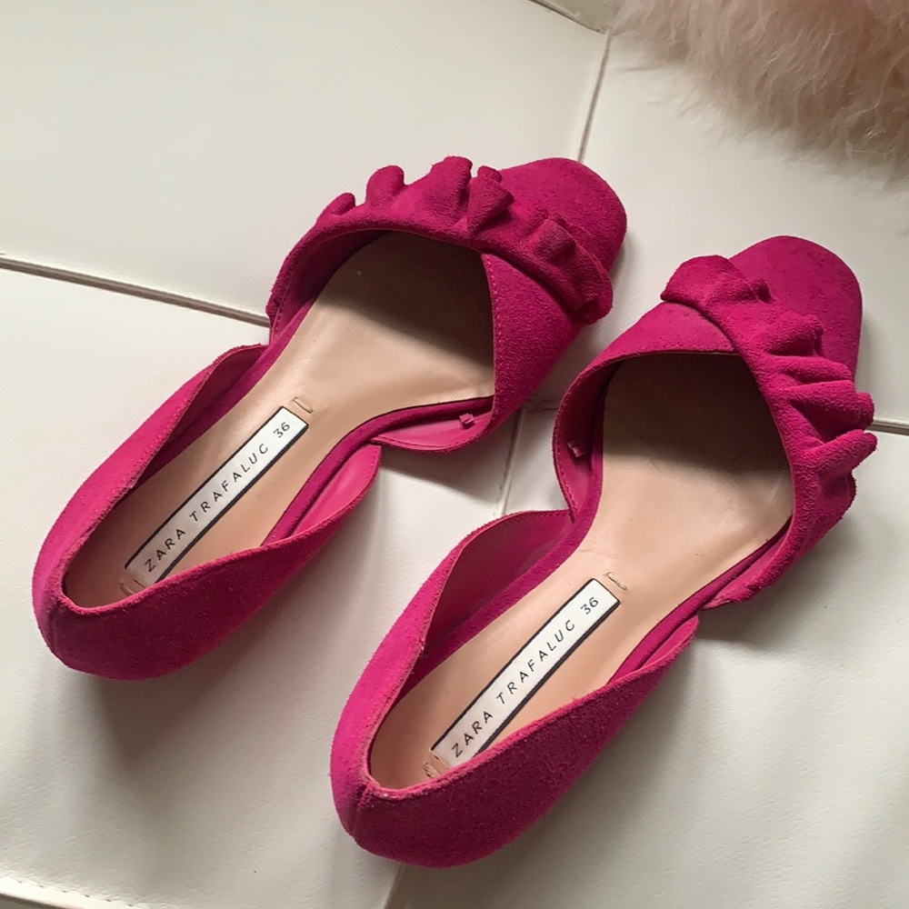 Cute fuschia suede flats from Zara size 6